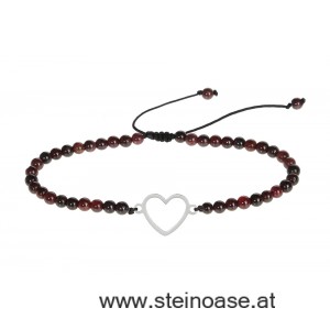 Armband Granat & Herz